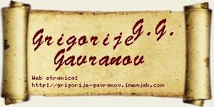 Grigorije Gavranov vizit kartica